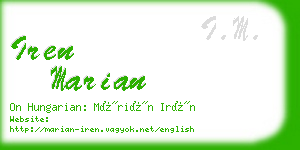 iren marian business card